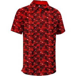 ZITY Mens Golf Shirt Short Sleeve Moisture Wicking Performance Daily Casual Print Patterns Collared Golf Polo Shirts for Men(Wine Red)