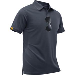ZITY Men’s Golf Shirts Short Sleeve Collared Polo Shirts for Men Moisture Wicking Solid Tennis Shirt(Grey)