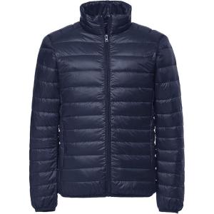 ZITY Men’s Lightweight Puffer Winter Jacket Hooded Insulated Puffy Coat for Snow Ski Hiking Travel(Navy Blue)
