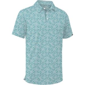 ZITY Mens Print Polo Shirts Short Sleeve Moisture Wicking Shirts for Men Golf Tennis Daily Casual Collared T-Shirt(Four Leaf Clover)