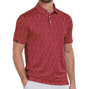 ZITY Mens Print Polo Shirts Short Sleeve Moisture Wicking Shirts for Men Golf Tennis Daily Casual Collared T-Shirt(Red Wave)