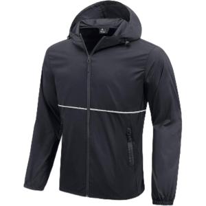 ZITY Men’s Rain Jacket Waterproof with Hood Lightweight Windproof Raincoat for Golf Hiking Camping Cycling(Charcoal)