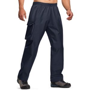 ZITY Mens Rain Over Pants Waterproof Heavy Duty Thick Hiking Pants Golf Pants with Lightweight Packable Bag(Navy Blue)