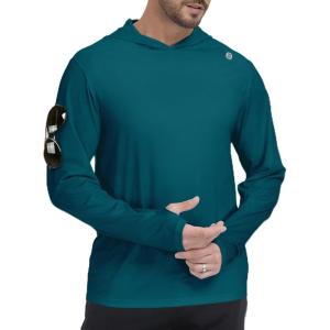 ZITY Men’s Sun Protection Shirts Long Sleeve Rash Guard Hoodie UV UPF 50+ Fishing Running Athletic Sweatshirts(Pure Dark Blue)