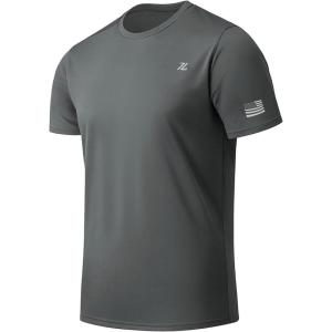 ZITY Men’s Swim Shirt Short Sleeve UPF 50+ Sun Protection Fishing Rash Guard T-Shirts Lightweight Workout Running Shirts(Dark Grey)