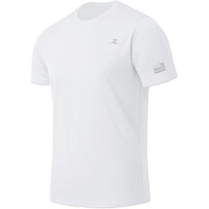 ZITY Men’s Swim Shirt Short Sleeve UPF 50+ Sun Protection Fishing Rash Guard T-Shirts Lightweight Workout Running Shirts(White)