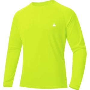 ZITY Men’s UPF 50+ Sun Protection Shirts Long Sleeve Lightweight Rash Guard UV SPF Fishing Hiking Running Workout T-Shirt(Kelly Green)