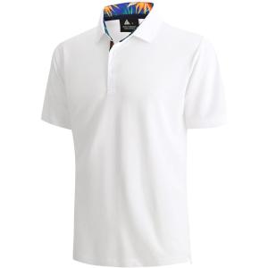 ZITY Polo Shirts for Men Golf Polo Casual Shirts Short Sleeve Moisture Wicking Collared Shirts(White)