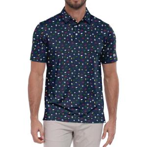 ZITY Select Mens Golf Polo Shirts 50+ UPF Short Sleeve Quick-Dry Performance Print Golf Shirt(Golf Flag)