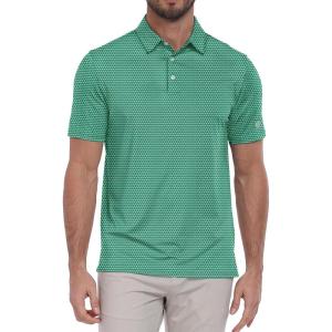 ZITY Select Mens Golf Polo Shirts 50+ UPF Short Sleeve Quick-Dry Performance Print Golf Shirt(Green Golf)