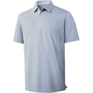 ZITY Select Mens Golf Shirts Short Sleeve Print Performance Polo Moisture Wicking Casual Collared Golf Shirts for Men(Blue Gray Geometric)