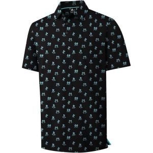 ZITY Select Mens Golf Shirts Short Sleeve Print Performance Polo Moisture Wicking Casual Collared Golf Shirts for Men(Blue Stick Figure)