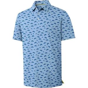 ZITY Select Mens Golf Shirts Short Sleeve Print Performance Polo Moisture Wicking Casual Collared Golf Shirts for Men(Bluebeard)