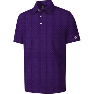 ZITY Select Mens Golf Shirts Short Sleeve Print Performance Polo Moisture Wicking Casual Collared Golf Shirts for Men(Purple Oval)