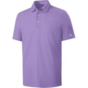 ZITY Select Mens Golf Shirts Short Sleeve Print Performance Polo Moisture Wicking Casual Collared Golf Shirts for Men(Purple Snowflake Geometry)