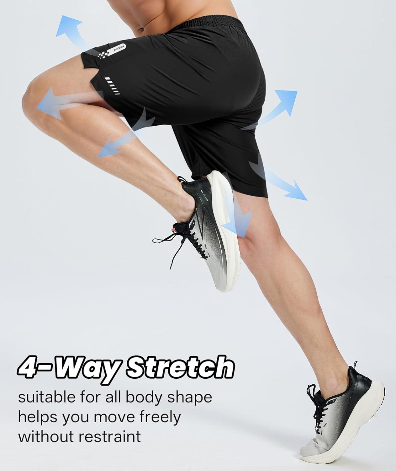 imageZITY Mens Athletic Running Shorts with Zipper Pocket 7 Quick Dry Gym Basketball Workout Sport Tennis Hiking ShortsBlack