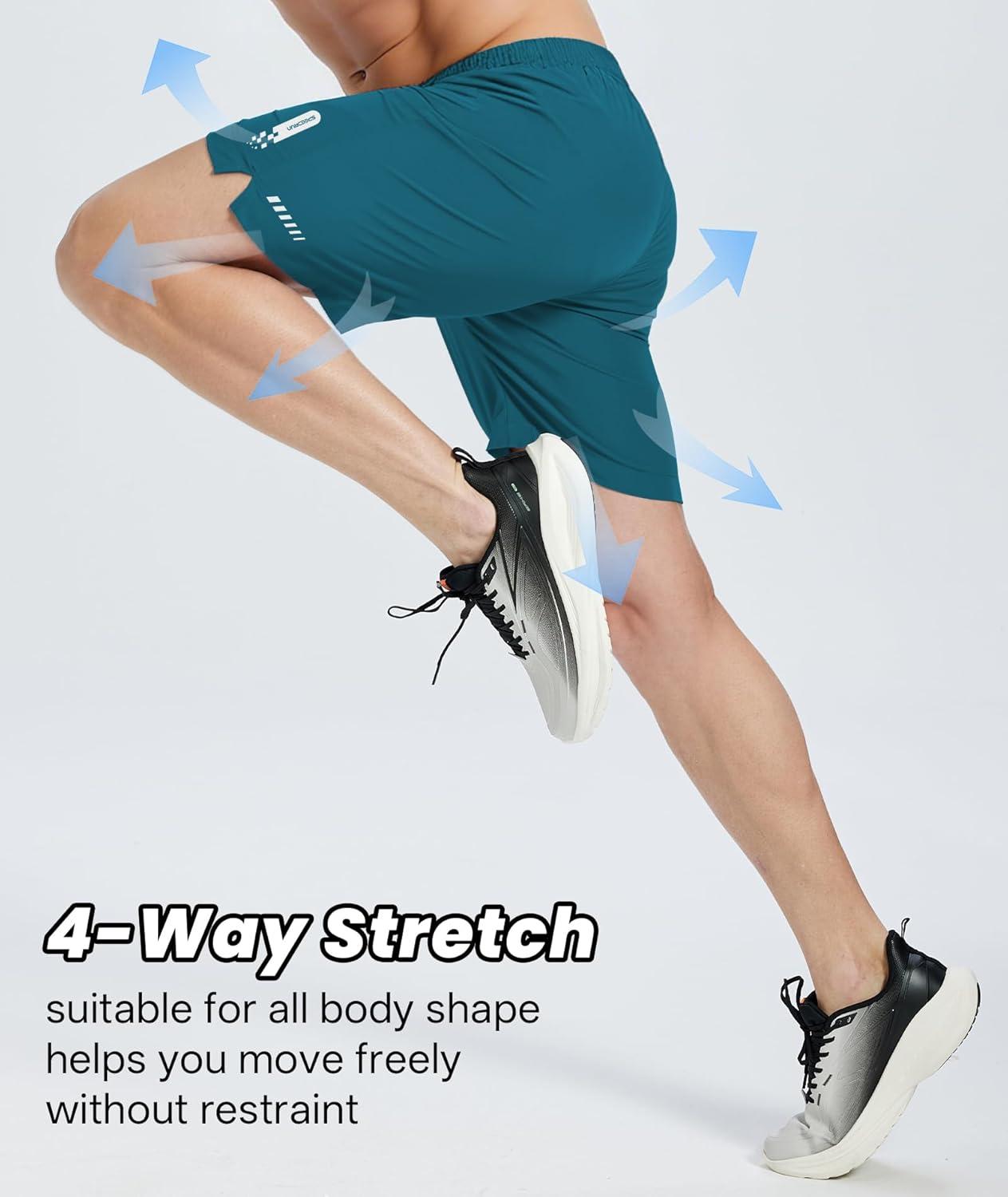 imageZITY Mens Athletic Running Shorts with Zipper Pocket 7 Quick Dry Gym Basketball Workout Sport Tennis Hiking ShortsDusk Teal