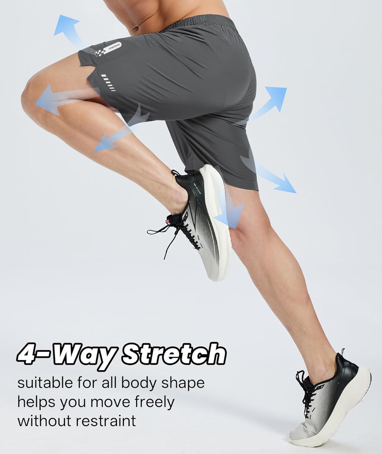 imageZITY Mens Athletic Running Shorts with Zipper Pocket 7 Quick Dry Gym Basketball Workout Sport Tennis Hiking ShortsGray