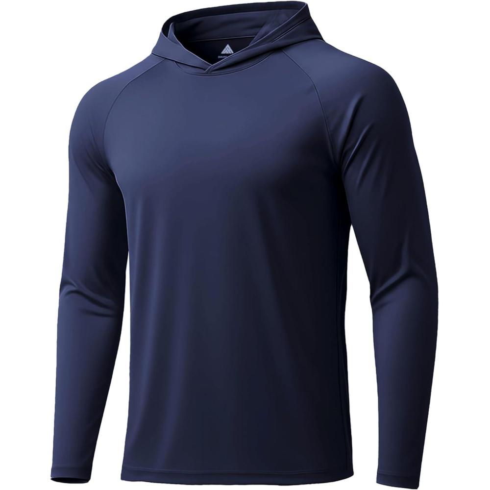 imageZITY 3 Pack Mens Sun Protection Hoodie Shirt Fishing Shirts for Men UPF 50 Long Sleeve Shirt Lightweight Rash GuardDark Blue