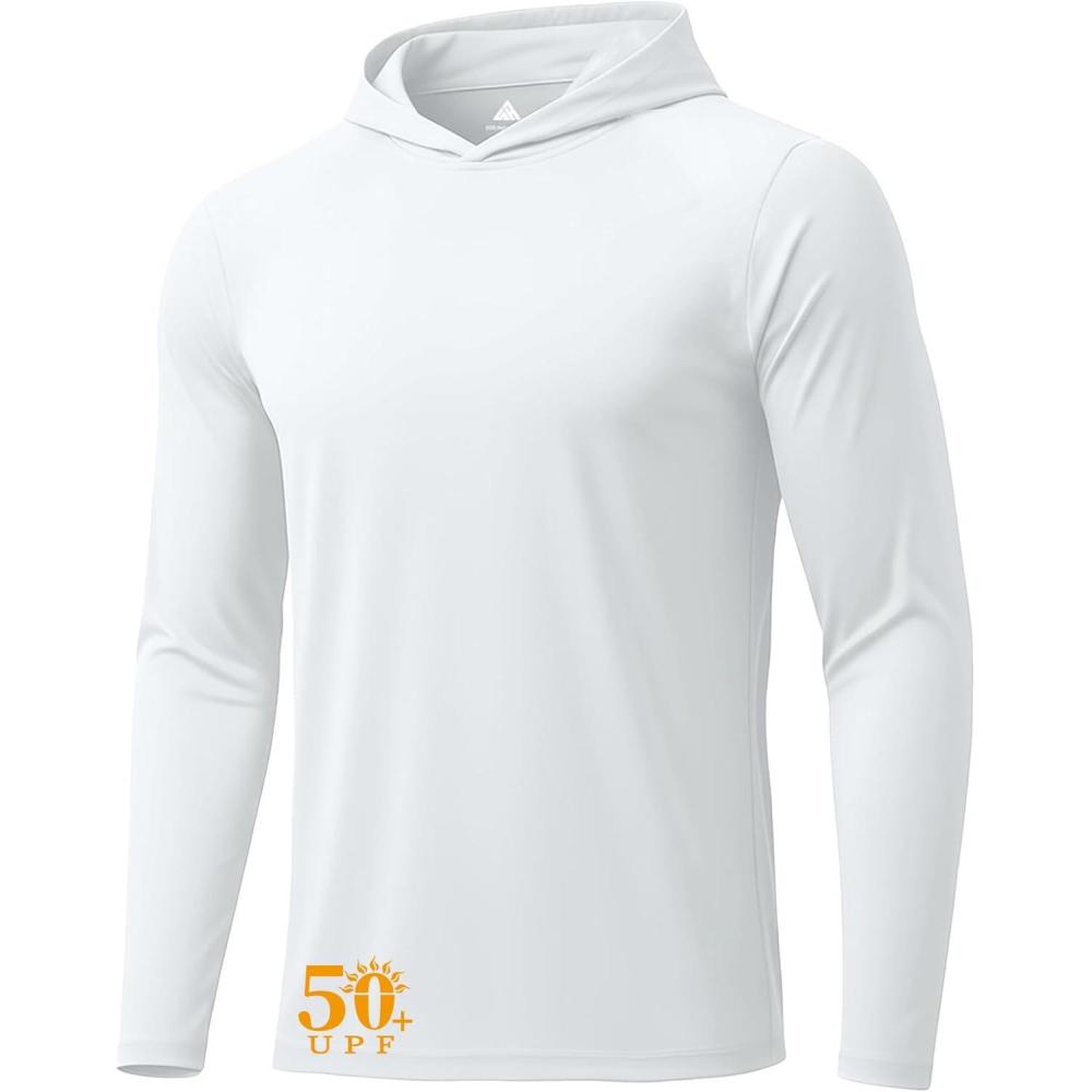 imageZITY 3 Pack Mens Sun Protection Hoodie Shirt Fishing Shirts for Men UPF 50 Long Sleeve Shirt Lightweight Rash GuardWhite