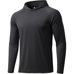 ZITY 3 Pack Men’s Sun Protection Hoodie Shirt Fishing Shirts for Men UPF 50+ Long Sleeve Shirt Lightweight Rash Guard(Black)