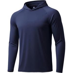 ZITY 3 Pack Men’s Sun Protection Hoodie Shirt Fishing Shirts for Men UPF 50+ Long Sleeve Shirt Lightweight Rash Guard(Dark Blue)