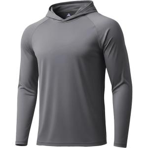ZITY 3 Pack Men’s Sun Protection Hoodie Shirt Fishing Shirts for Men UPF 50+ Long Sleeve Shirt Lightweight Rash Guard(Dark Grey)