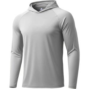 ZITY 3 Pack Men’s Sun Protection Hoodie Shirt Fishing Shirts for Men UPF 50+ Long Sleeve Shirt Lightweight Rash Guard(Light Grey)