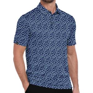 ZITY Mens Print Polo Shirts Short Sleeve Moisture Wicking Shirts for Men Golf Tennis Daily Casual Collared T-Shirt(A Tibetan Palm Tree)
