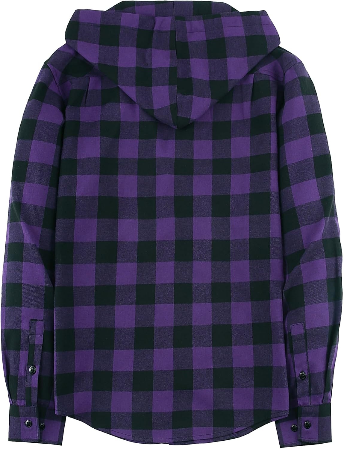imageHooded Flannel Shirts for Men Long Sleeve Plaid Hoodie Jackets Shirts Casual Button Down Shirt with Pocket Purple