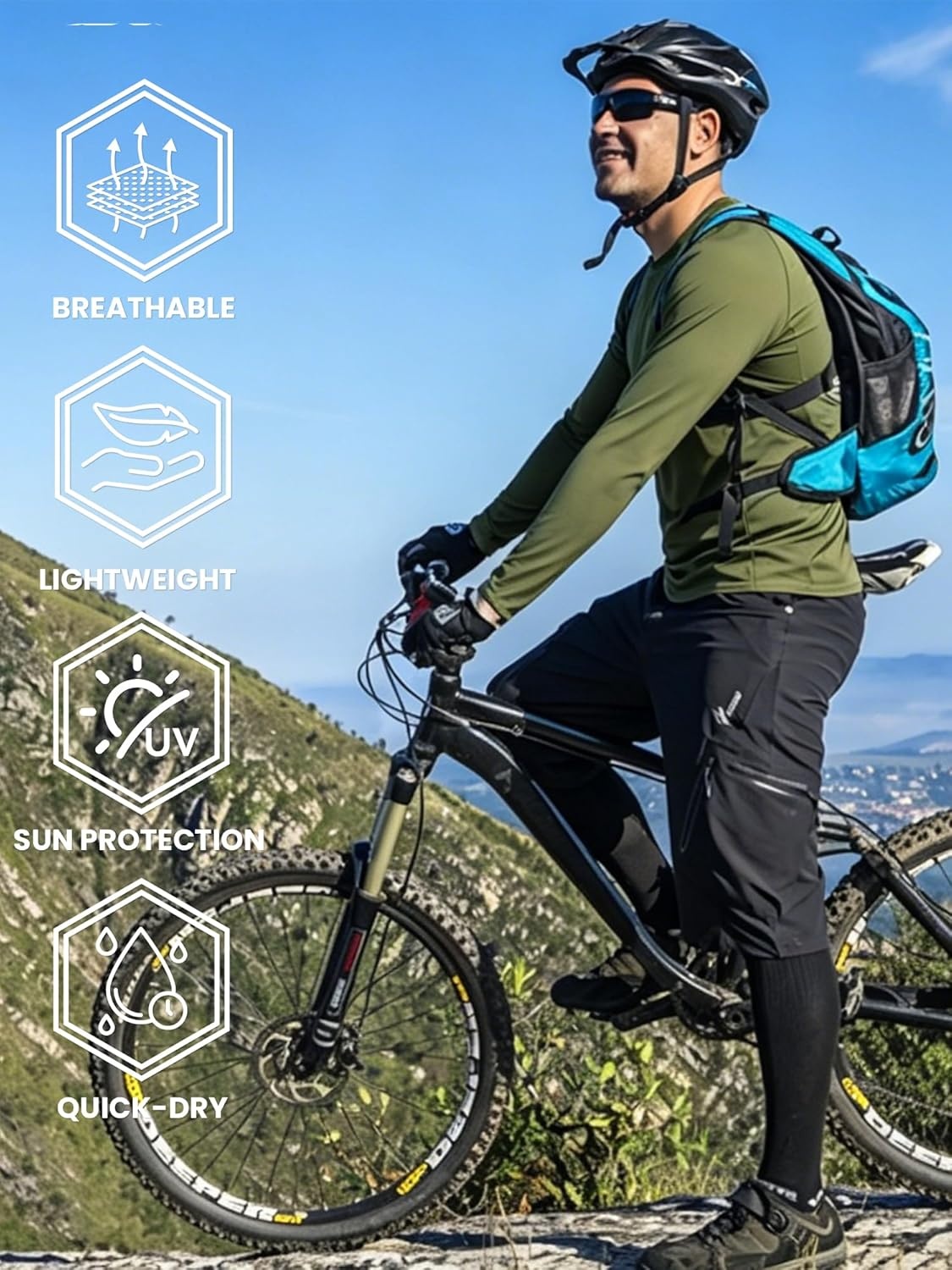 imageZITY 3 Pack Long Sleeve Shirts for Men UPF 50 Sun Protection Crew Neck TShirt Rash Guard for Hiking Running Swimming3packarmy GreenWine RedDark Gray