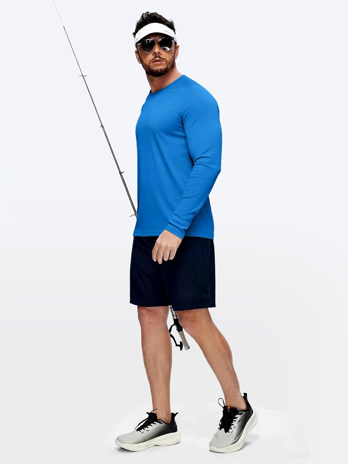 imageZITY 5 Pack Long Sleeve Shirts for Men UPF 50 UV Sun Protection Athletic Shirts for Fishing Running Workout Rash GuardCeruleanLight GrayDark BlueBlackDark Gray