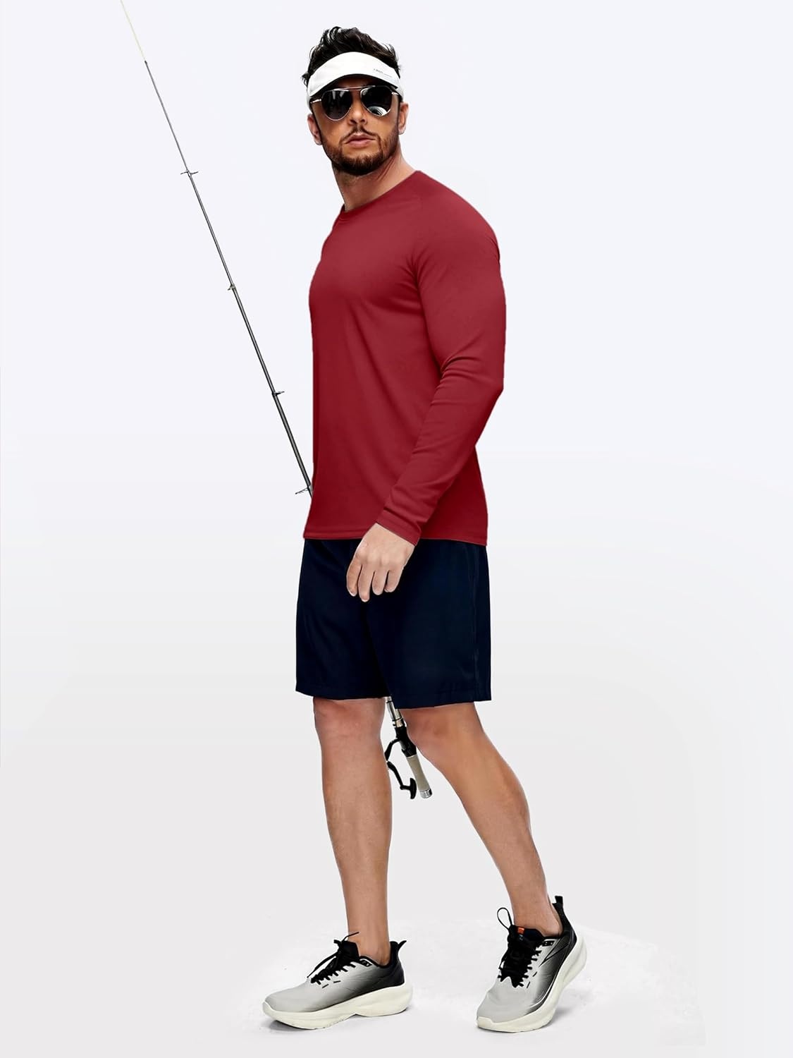 imageZITY 5 Pack Long Sleeve Shirts for Men UPF 50 UV Sun Protection Athletic Shirts for Fishing Running Workout Rash GuardDark GrayDark BlueWhiteDark RedBlack
