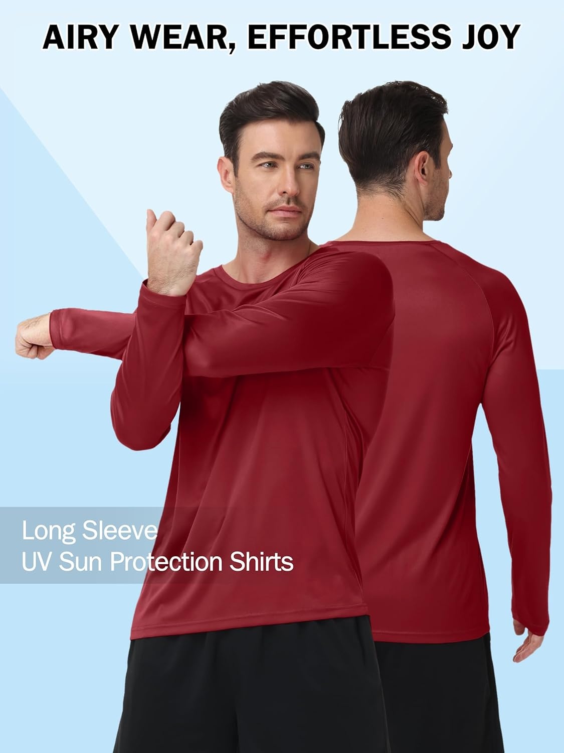 imageZITY 5 Pack Long Sleeve Shirts for Men UPF 50 UV Sun Protection Athletic Shirts for Fishing Running Workout Rash GuardDark GrayDark BlueWhiteDark RedBlack