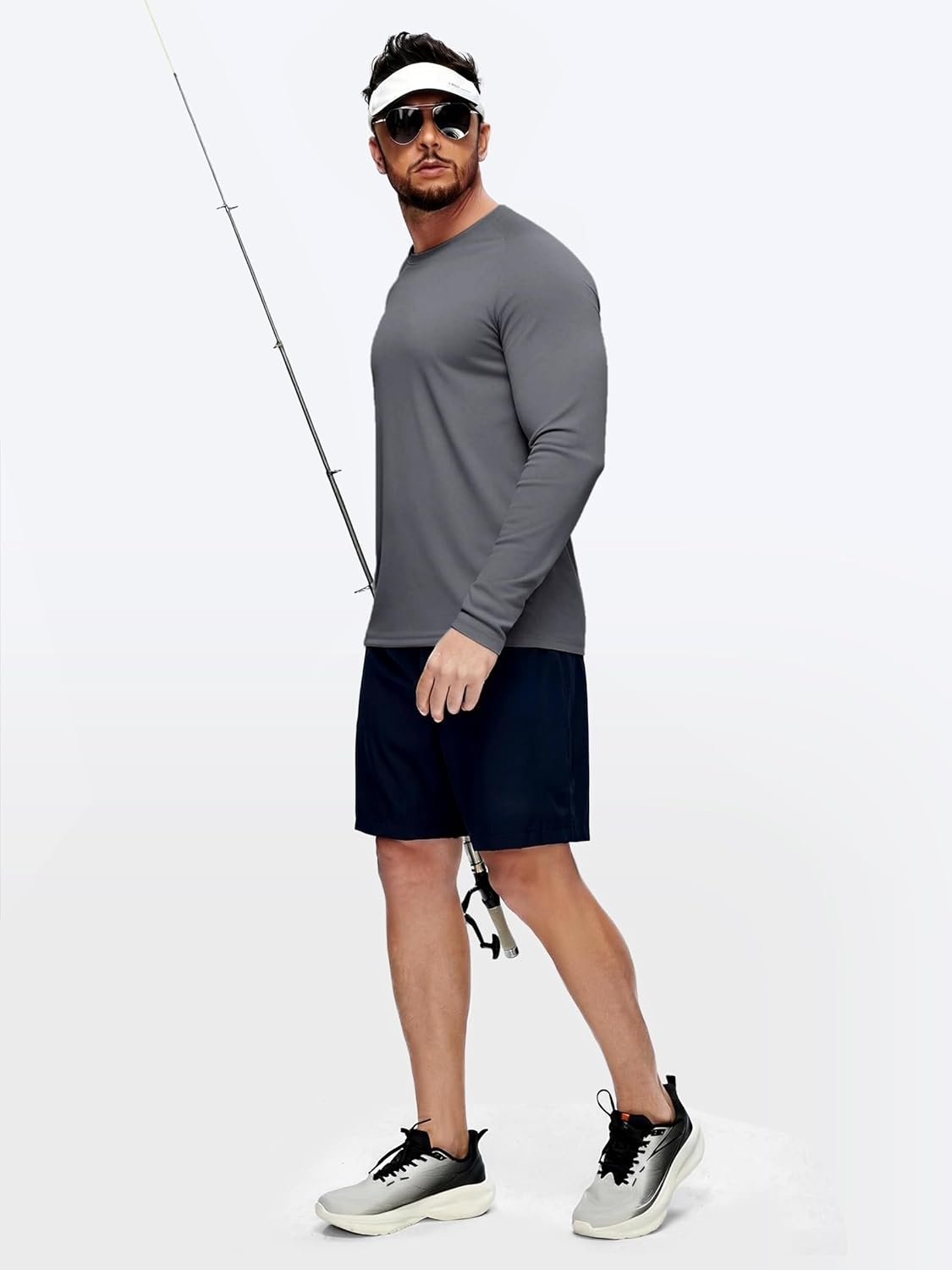 imageZITY 5 Pack Long Sleeve Shirts for Men UPF 50 UV Sun Protection Athletic Shirts for Fishing Running Workout Rash GuardLight BlueCeruleanDark BlueDark GrayBlack