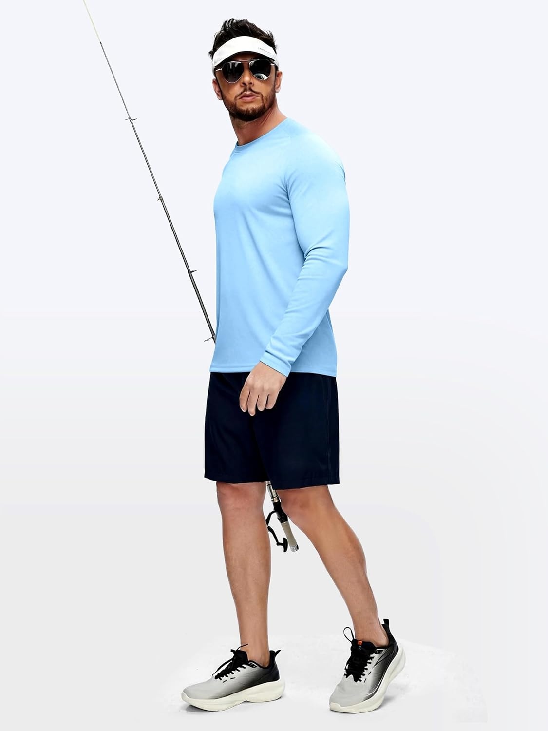 imageZITY 5 Pack Long Sleeve Shirts for Men UPF 50 UV Sun Protection Athletic Shirts for Fishing Running Workout Rash GuardLight BlueWhiteLight GrayCeruleanDark Gray
