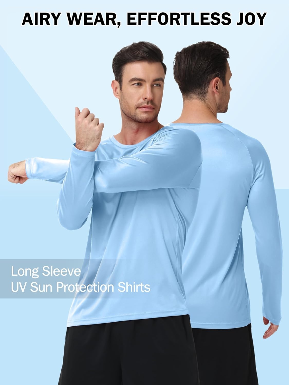 imageZITY 5 Pack Long Sleeve Shirts for Men UPF 50 UV Sun Protection Athletic Shirts for Fishing Running Workout Rash GuardLight BlueWhiteLight GrayCeruleanDark Gray
