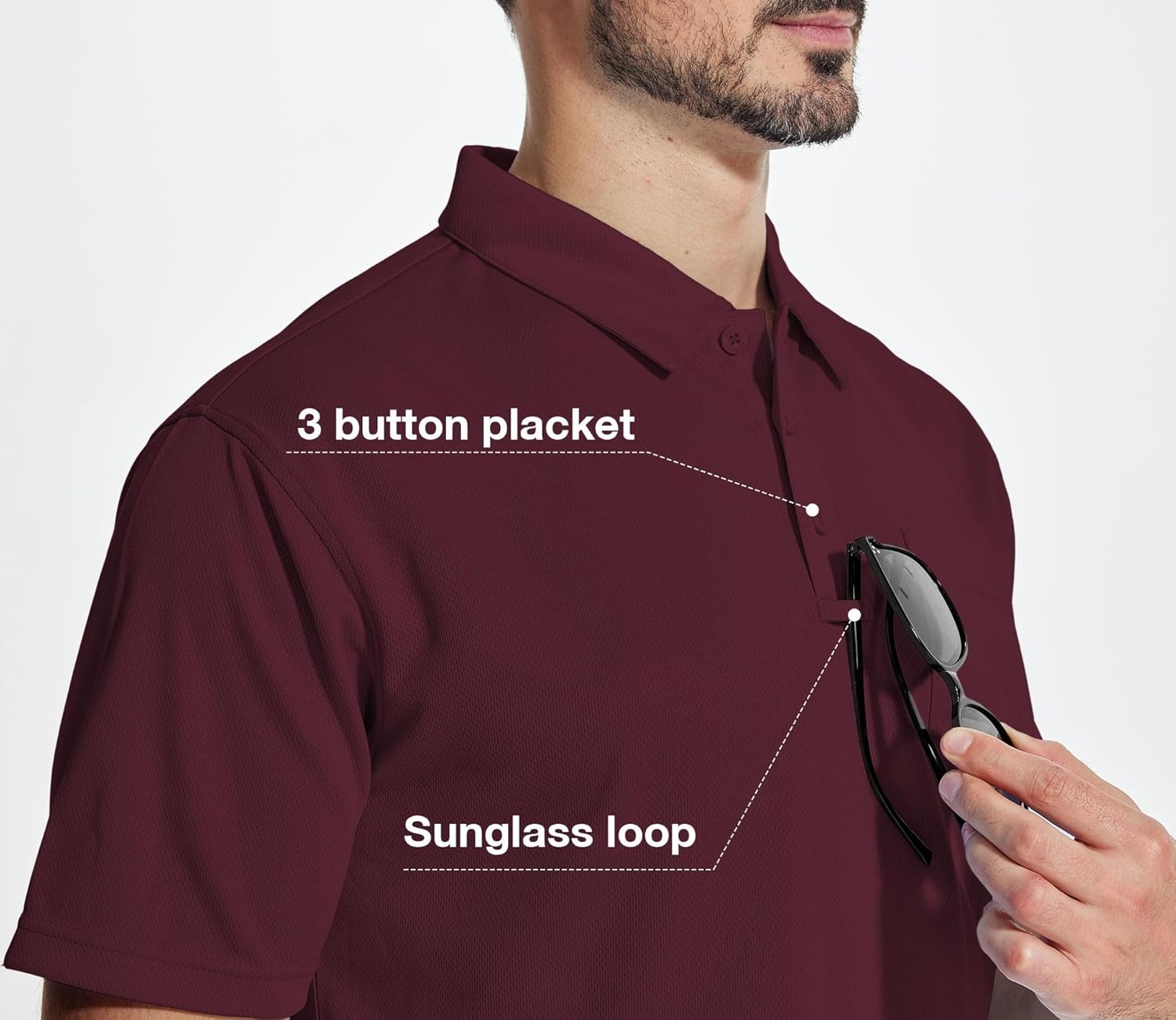 imageZITY 5 Pack Polo Shirts for Men with Pocket Dry Quickly Short Sleeve Athletic Outdoor Work Collared ShirtsBlacklight Bluewine Rednavydark Teal Blue