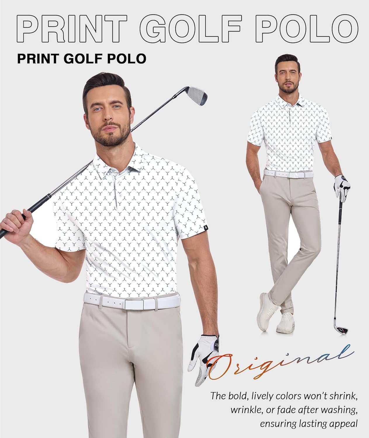 imageZITY Golf Shirts for Men Short Sleeve Print Polo Shirt Moisture Wicking Regular Fit Casual Beach PoloWhite Wine Glass
