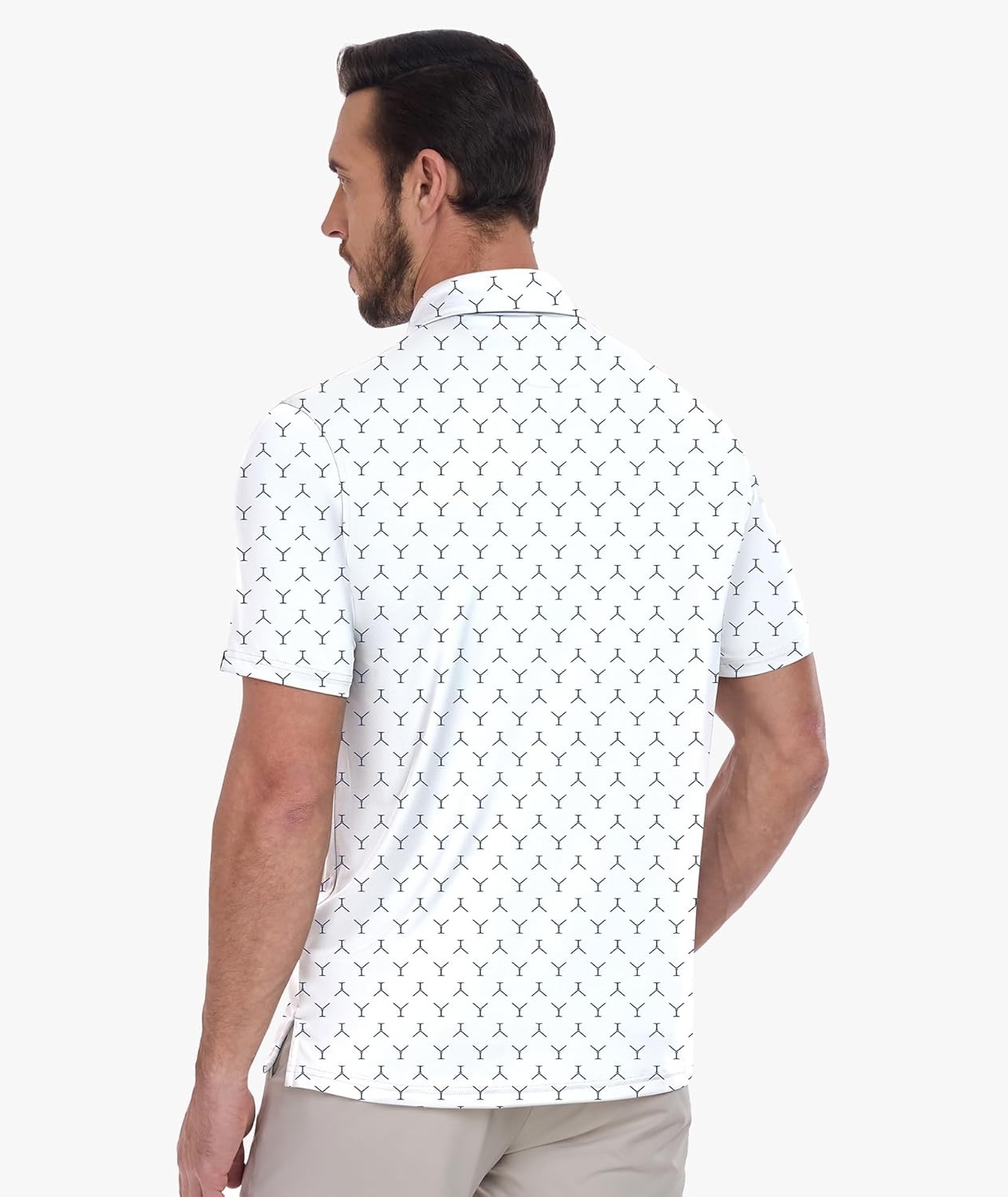 imageZITY Golf Shirts for Men Short Sleeve Print Polo Shirt Moisture Wicking Regular Fit Casual Beach PoloWhite Wine Glass