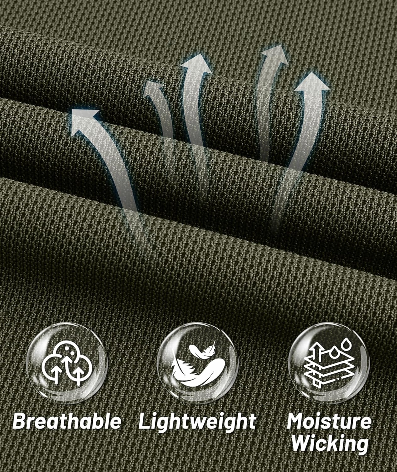 imageZITY Mens Polo Shirts Tactical Lightweight Moisture Wicking Long Sleeve Golf Sports Performance Shirts Work TeeArmy Green