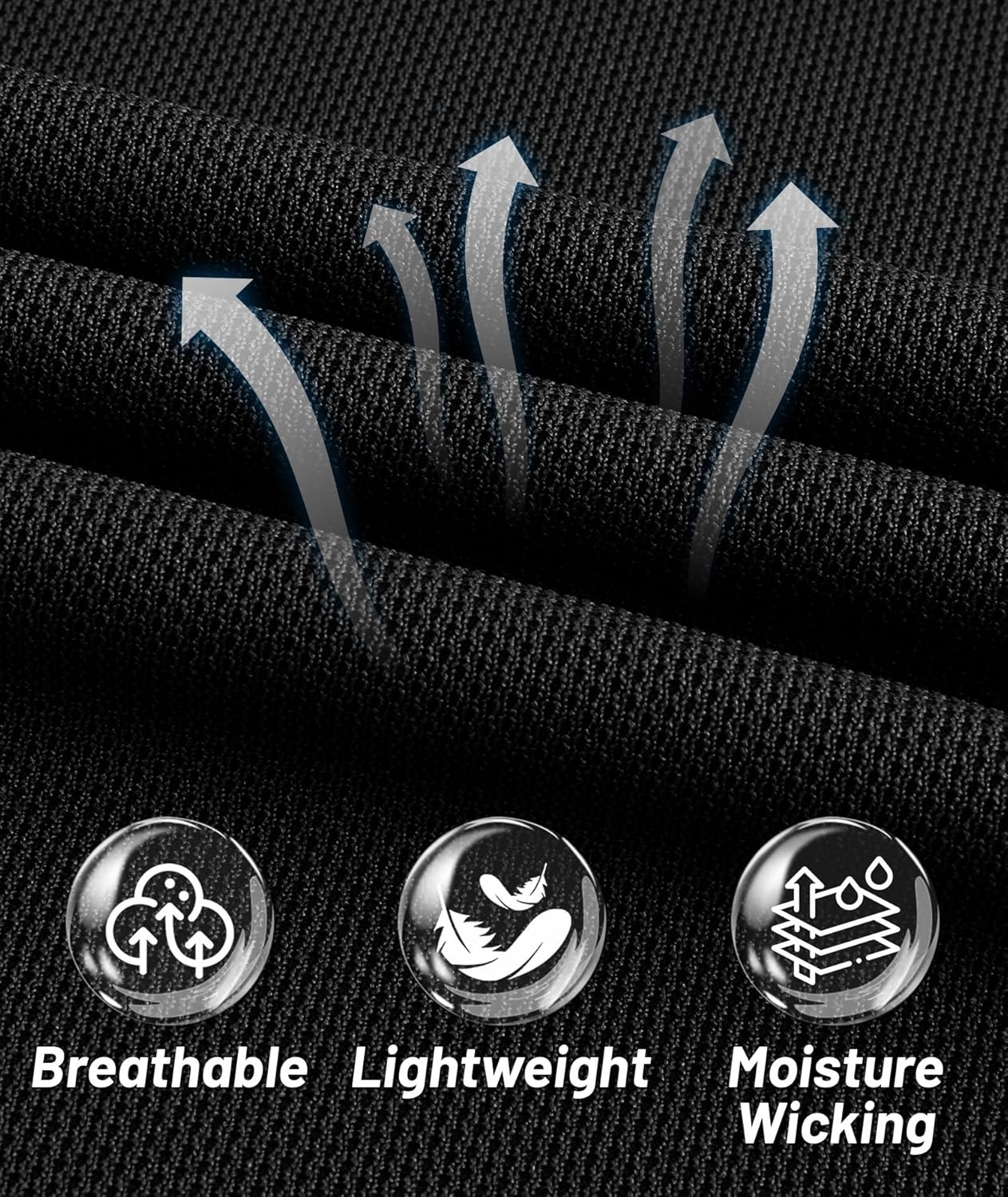 imageZITY Mens Polo Shirts Tactical Lightweight Moisture Wicking Long Sleeve Golf Sports Performance Shirts Work TeeBlack