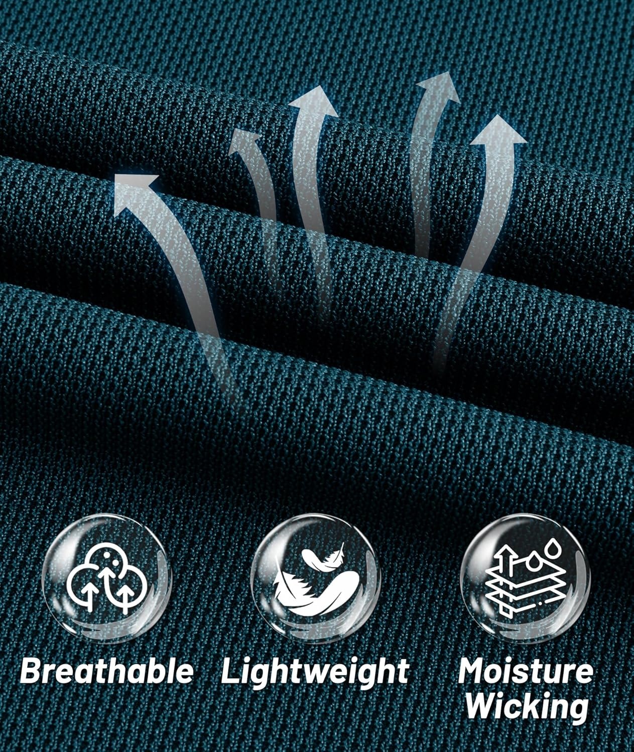 imageZITY Mens Polo Shirts Tactical Lightweight Moisture Wicking Long Sleeve Golf Sports Performance Shirts Work TeeDark Teal Blue