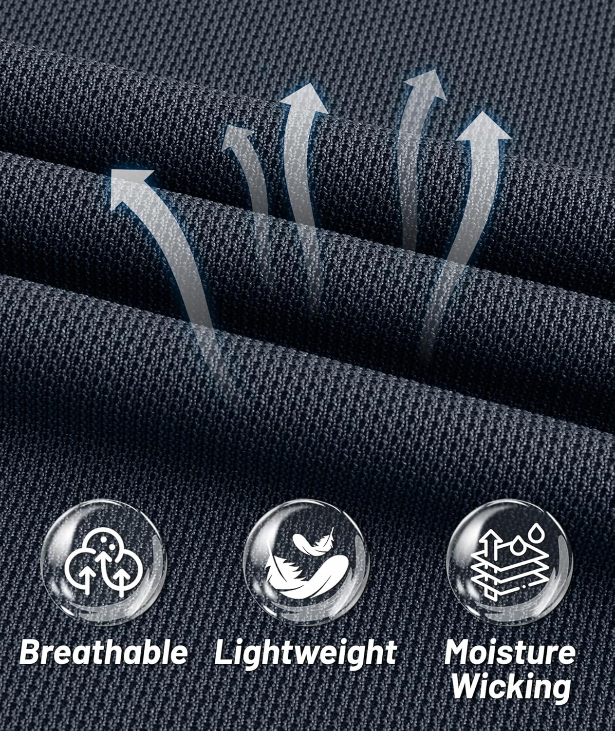 imageZITY Mens Polo Shirts Tactical Lightweight Moisture Wicking Long Sleeve Golf Sports Performance Shirts Work TeeGray