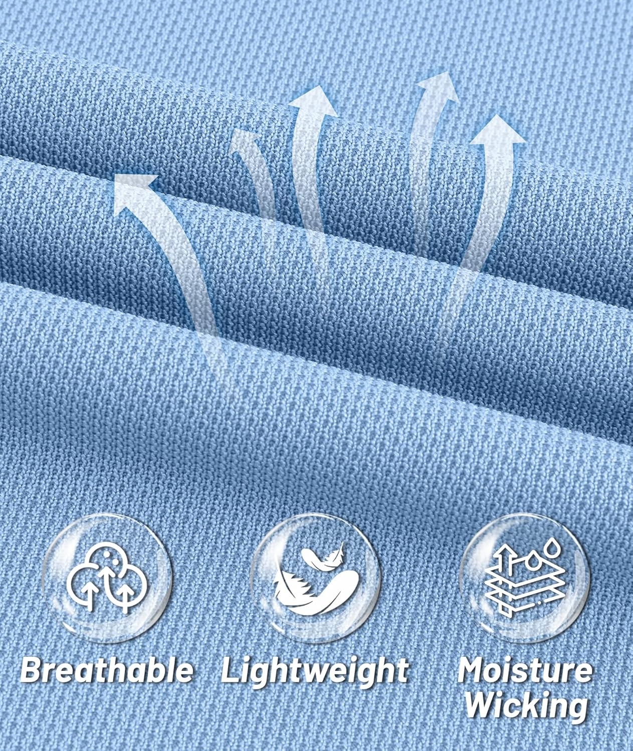 imageZITY Mens Polo Shirts Tactical Lightweight Moisture Wicking Long Sleeve Golf Sports Performance Shirts Work TeeMoon Blue