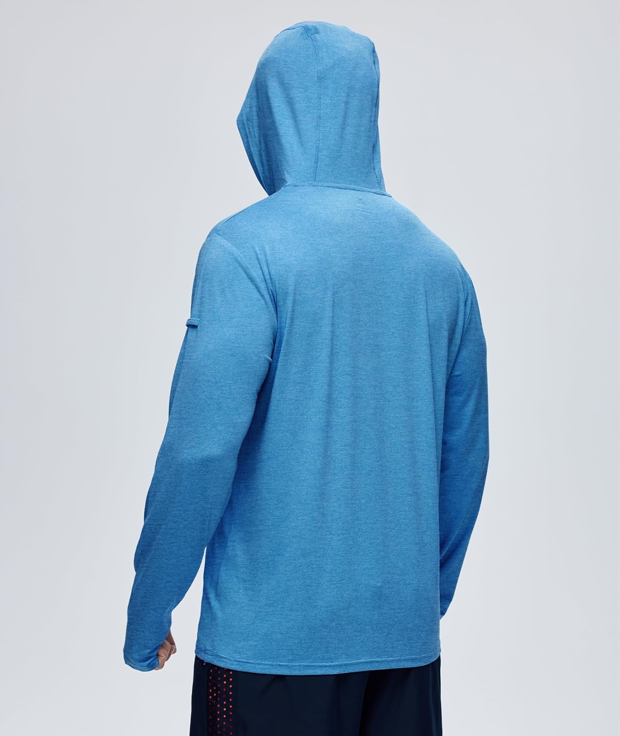 imageZITY Mens UPF 50 Hoodie Shirts Long Sleeve Sun Protection Athletic Lightweight Rash Guard for Fishing Hiking WorkoutHeather Light Blue