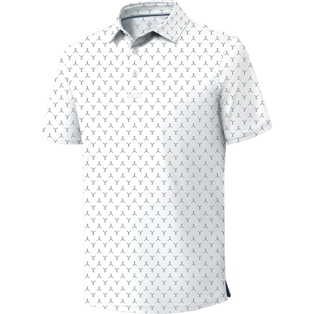 imageZITY Golf Shirts for Men Short Sleeve Print Polo Shirt Moisture Wicking Regular Fit Casual Beach PoloWhite Wine Glass