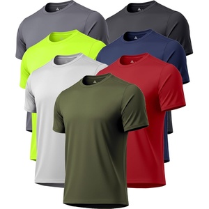 ZITY 7 Pack T-Shirts for Men UPF 50+ Athletic Workout Tee Shirt Sun Protection Fast Dry Moisture Wicking Rashguard Swim Shirt(7 Pack-burgundy/Army Green/Light Grey/Dark Blue/Neon Green/Dark Grey/Black)