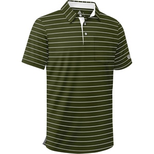 ZITY Men Golf Polo Shirts Short Sleeve Striped UPF 50+ Moisture Wicking Casual Collared Print T-Shirt for Men(Z Green Striped)