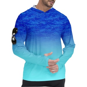 ZITY Men’s Sun Protection Shirts Long Sleeve Rash Guard Hoodie UV UPF 50+ Fishing Running Athletic Sweatshirts(Afunny Blue Fish)
